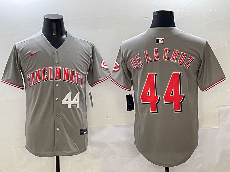Men Cincinnati Reds 44 Delacruz Grey Game Nike 2025 MLB Jersey style 2